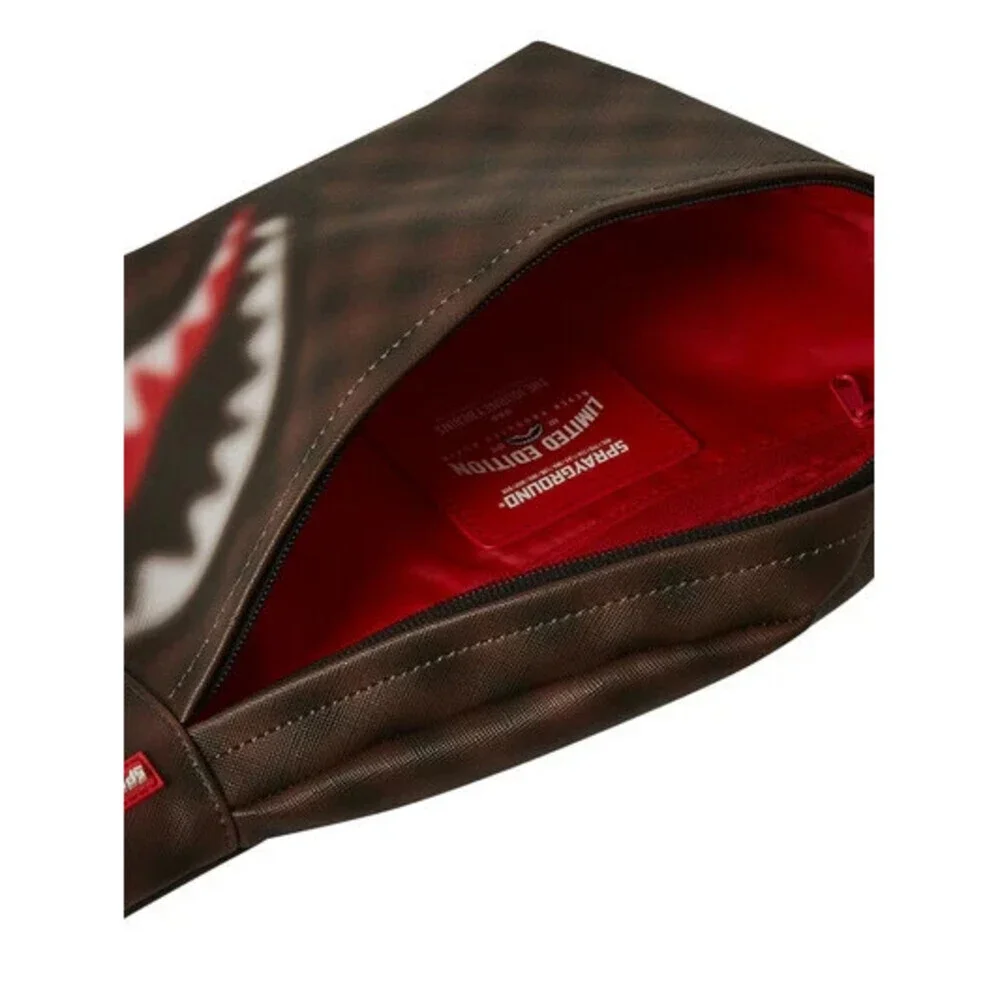 Sprayground Sharks Man in Paris Blur Savvy Unisex OS Brown Crossbody Bag SPR143